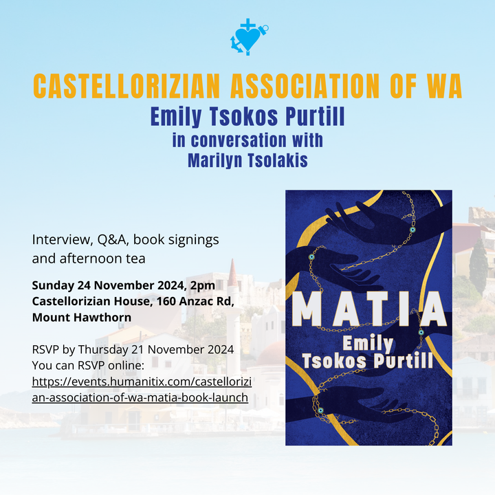 MATIA - The Castellorizian Association of WA - In conversation with Marilyn Tsolakis afternoon tea - Sunday 24 November 2024