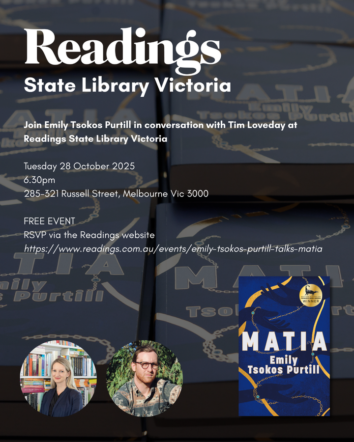 MATIA - Event - State Library of Victoria Readings - In conversation with Tim Loveday - 28 October 2025